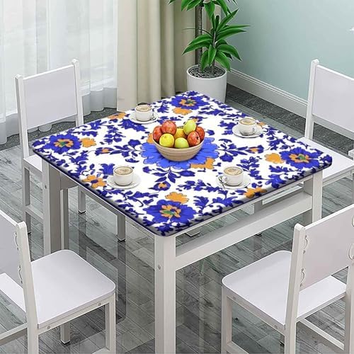 Square Table Topper, Mexican Talavera Pattern Printed on Oilproof Cover for Outdoor Table, Use for Weddings Baby Showers Events, Fit for 30" x 30" Square Tables - Image 2