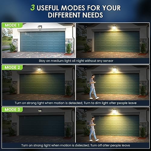 [16 Packs] Solar Motion Lights Outdoor, Ultra Bright Solar Fence Lights with Motion Sensor, IP65 Waterproof Security Light 3 Modes, 270° Lighting Angle, Wall Lights for Deck Patio Fence Garage Door - Image 5