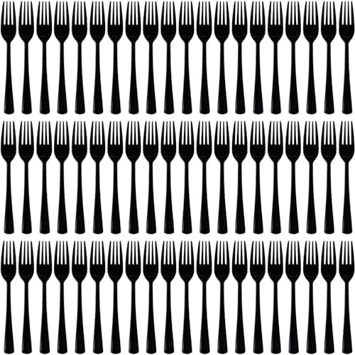 60 Pcs Black Disposable Plastic Forks Cutlery Heavy Duty Dinnerware Plastic Silverware Flatware for Home Office School Party Picnics Restaurant Outdoor Events or Every Day Use (Black) by Unknown