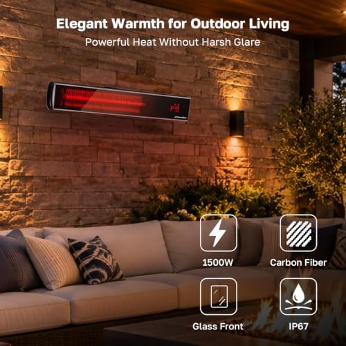 ThermoMate Electric Infrared Patio Heater 1500W Low Glare - Image 2