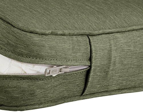 Classic Accessories Montlake Water-Resistant 19 x 19 x 3 Inch Square Outdoor Seat Cushion, Patio Furniture Chair Cushion, Heather Fern Green, Outdoor Cushion Cover - Image 5
