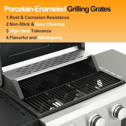 3-Burner Stainless Steel Propane Gas Grill - Image 5