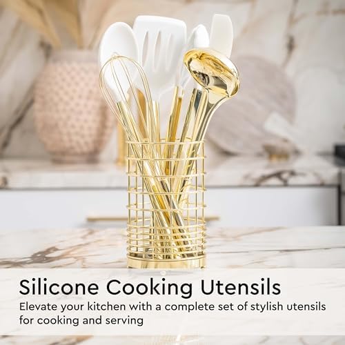 Styled Settings White and Gold Kitchen Utensils Set, 23-Piece - Image 4