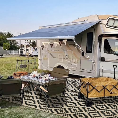 SAND MINE Waterproof Outdoor Rug 10x20 ft, Plastic Reversible Rug, Modern Area Rug, Large Floor Mat for Outdoors, RV, Patio, Backyard, Deck, Picnic, Beach, Camping, Black & Beige - Image 7
