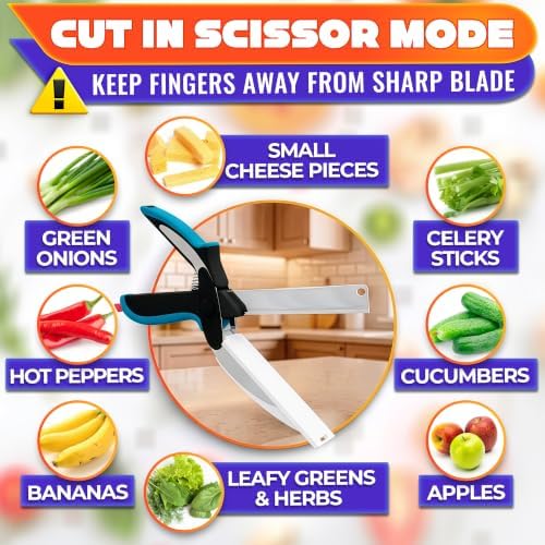 2 in 1 Kitchen Scissors for Food with Cutting Board, Safety Lock - Image 5