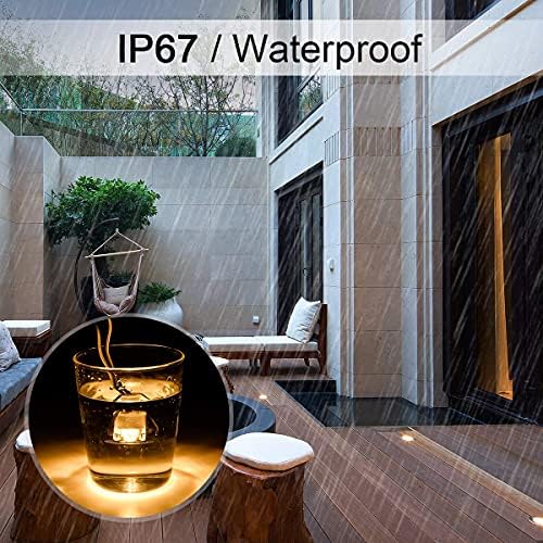 RNEHON LED Deck Lights Kit, Waterproof IP67 Deck Lamp Low Voltage 10 pcs Warm White LED In-ground Lighting Outdoor Garden Yard Pathway Patio Step Stairs Landscape Decor Lamps - Image 3