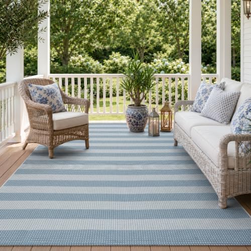 OJIA Striped Area Rug 5'x7' Outdoor Rug, Washable Patio Rugs Camping Rug - Image 5