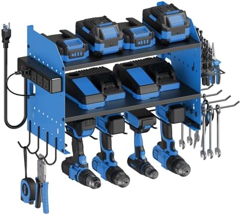 CCCEI Modular Power Tool Organizer Wall Mount with Charging, Blue, 1 Pack by CCCEI