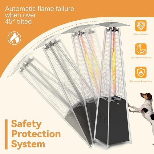FOOWIN Patio Heater 48,000 BTU Outdoor Propane Heater with Wheels - Image 6