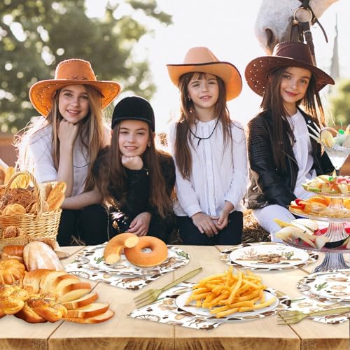 48pcs Cowboy Party Decoration Set,16 Dessert plate,16 Napkin And 16 Fork,Cowboy Disposable tableware for 16 persons,Used for Cowboy Party Supplies - Image 6