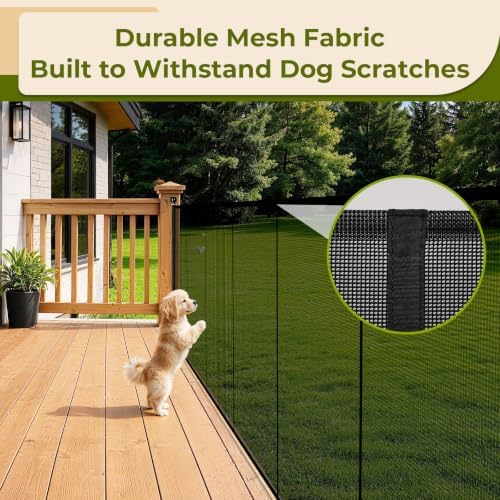 180" Extra Wide Retractable Baby Gates Dog Gate, 47" Tall Child Pet Safety Gate with Reinforced Strips for Stairs, Extra Long Garage Gates Mesh Fence for Driveway Decks Patio Outdoor Indoor - Image 4