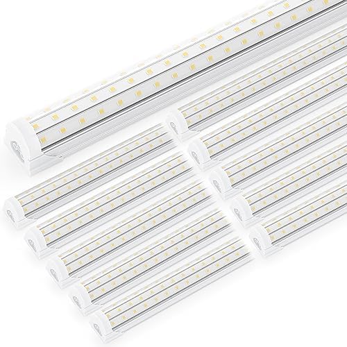 Ensenior 4FT LED Shop Lights, 6000K T8 Commercial Bay Lighting, 10 Pack by Ensenior