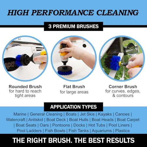 Drillbrush Boat Cleaning Brush Kit - Motorized Hull Power Scrubber Set - Image 2