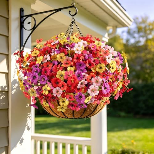 24 Bundles Artificial Flowers for Outdoors Decor, Faux Mums Plants Fake Silk Daisy Flora, UV Resistant Realistic Faux Plants Greenery for Outside Indoor Porch Patio Window Box Planter Home Decor - Image 3