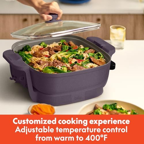 bella Fits-Anywhere™ SAUTE Make & Take Skillet, Non-Toxic Ceramic, Plum - Image 5