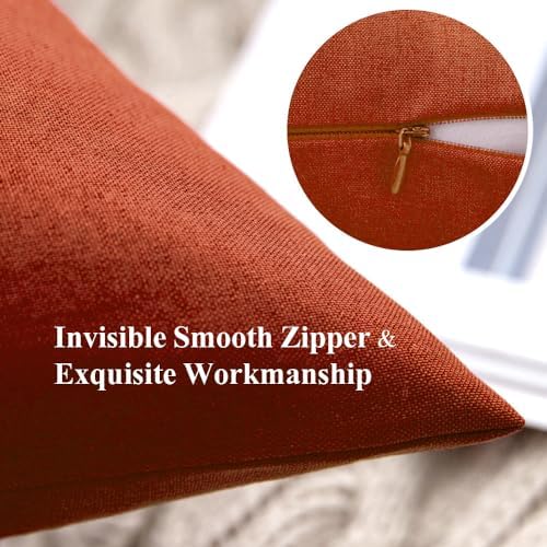 MIULEE Decorative Outdoor Pillow Covers Fall 20x20 Burnt Orange - Image 3
