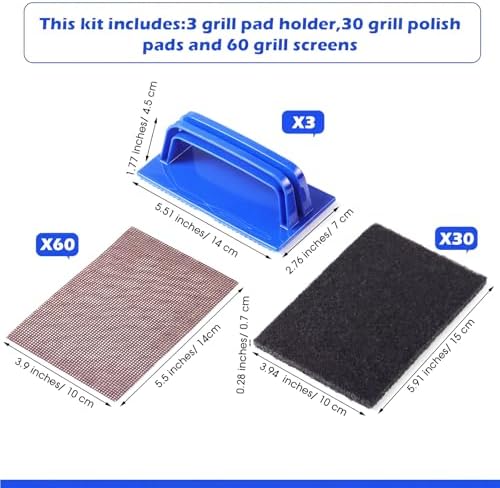 Reallnaive 93 Pcs Griddle Cleaning Kit for Flat Top Grill,Blue - Image 3