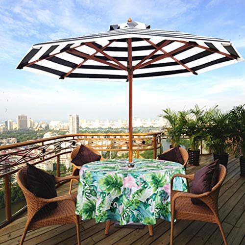 EHouseHome Outdoor and Indoor 60inch Round Tablecloth with Umbrella Hole and Zipper, Waterproof Zippered Patio Cloths, Spring/Summer Table Covers for Backyard Circular Table/BBQs/Picnic - Image 3