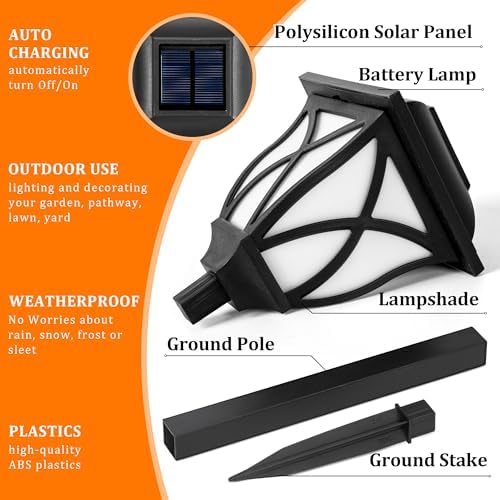 GIGALUMI Solar Lights Outdoor Waterproof, 8 Pack Flickering Flame LED Light - Image 7