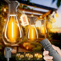 100FT Outdoor String Lights with Remote & Dimmable, 35+1 Shatterproof Waterproof Bulbs, Dimmable Outside Hanging Patio Lights for Backyard, Porch, Deck, Garden 2200K Warm Yellow by Unknown