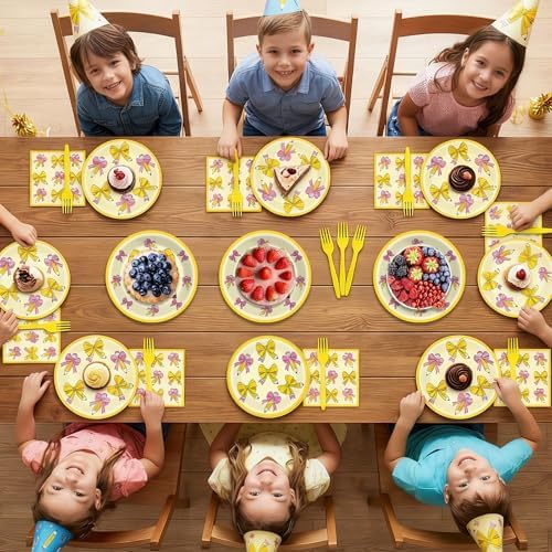 96PCS Back to School Plates and Napkins Pencil Bow Party Decorations - Image 5