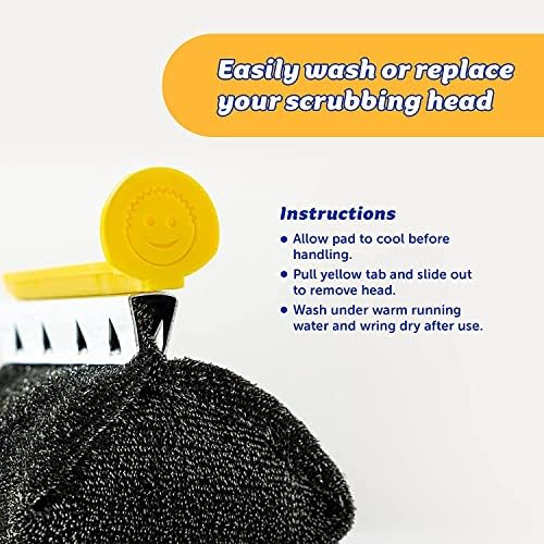 Scrub Daddy BBQ Daddy Grill Brush Head Refill - Bristle Free Grill Brush ArmorTec Steel Mesh Grill Cleaning Brush Attachment - Steam-Activated Cleaning Scrubber for Grates (1 Count) - Image 5
