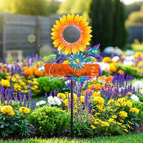 Solar Lights Outdoor Decor, Solar Sunflower Garden Decorations - Image 2