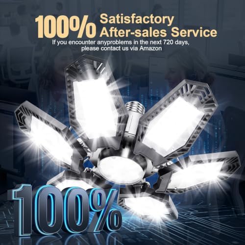 TANBABY 2 Pack LED Garage Lights, Deformable Ceiling Light, 30000LM 6500K - Image 5