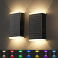 Solar Lights Outdoor,8 Lighting Modes Dusk to Dawn Lighting Wall Sconce IP67 Waterproof Up and Down Solar Wall Light Front Door Light for House, Garage, Porch,Doorway,Fence,Festival Decor (2 PACK) by UGDLUCK