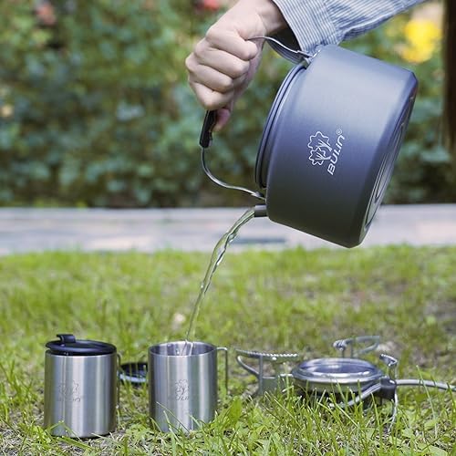 Bulin Camping Kettle, 2.2L Large Portable Camp Tea Coffee Pot With 2 Cups - Image 6