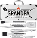 Grandpa Gifts, Fathers Day Grandpa Gifts from Grandkids Heavy Duty Grilling Accessories Kit for Backyard BBQ, Thick Stainless Steel Grill Utensils with Non-Slip Handle Tool on Birthday, Christmas by Unknown