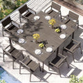 Outdoor Dining Set for 8, Aluminum Patio HDPS Outdooor Table and Chairs Set with Umbrella Hole, All Weather Patio Furniture Set, 10 Peice Patio Dining Table Set (Charcoal) by ComfCove
