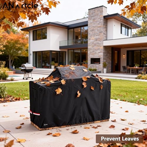 ANartcle Waterproof Extra Large Grill Cover for 110 Inch Island with Center Grill Head,600D Heavy Duty Waterproof All Weather Outdoorbar Island Kitchen Covers,Black - Image 7