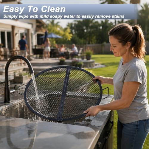 30 Inch Round Folding Fire Pit Grill Grate for Outdoor Campfire, Gathering - Image 6