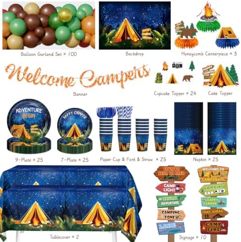 All-in-One Camping Party Decorations for Summer Camp Themed Adventure Party - Image 2