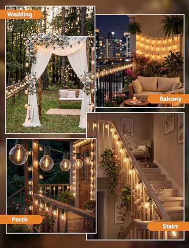25FT LED Outdoor Christmas String Lights Waterproof, Hanging G40 Globe Patio Lights with 27 LED Shatterproof Warm White Bulbs, Outdoor Christmas Decorations Light for Wedding Party Backyard, Green - Image 4