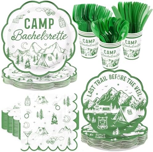 168Pcs Camp Bachelorette Party Decorations Serves 24 by Greencian