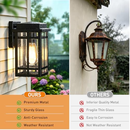 Outdoor Wall Light Fixtures 9.76'', Porch Lights Lantern, 2 Pack - Image 4