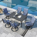 Sophia & William Patio Dining Set for 6 w/Swivel Textilene Chairs, Blue by SophiaWilliam