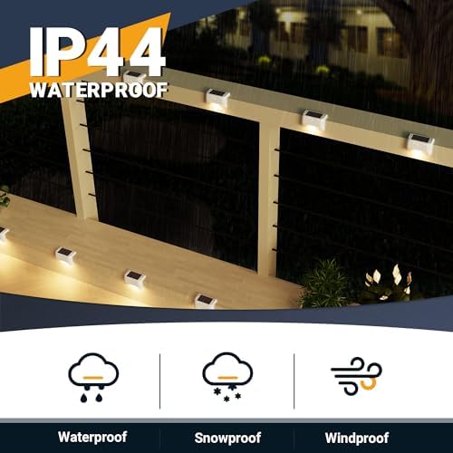 PATIOWIN Solar Deck Lights, Solar Step Lights Waterproof, Warm White, 12 Pack - Image 4