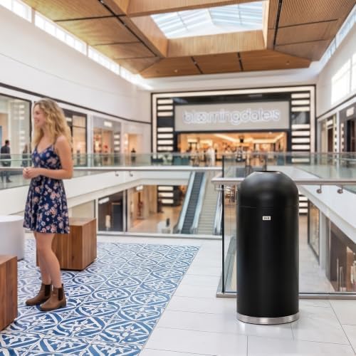 EKO Eternal 56L/15 Gallon Large Capacity Tall Commercial Trash Can, Round Open Top Waste Bin for Indoor and Outdoor, Black Steel Heavy-Duty, Durable Metal Garbage Bin for Home, Office, Restaurant - Image 6