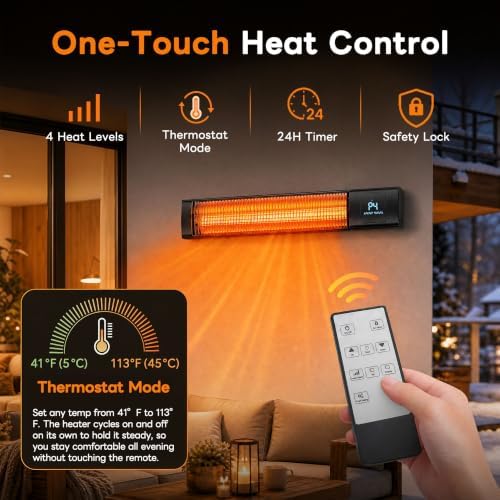 1500W Infrared Outdoor Electric Heater for Garage Patio Porch & Backyard - Image 6