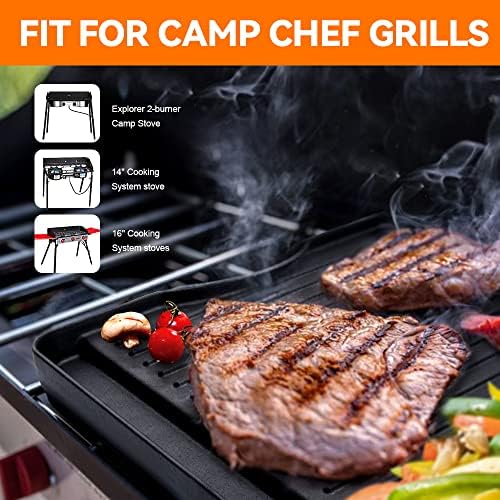 GGC Reversible Cast Iron Grill Griddle for All Camp Chef 14" and 16" Stoves, Double Side Griddle for Camp Chef Explorer 2-Burner, 3-Burner, Single Burner Stove, Cooking Surface 14" x 16" - Image 6