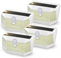 HMCITY 120 LED Outdoor Solar Lights with Motion Sensor, 4 Pack, White by LightingUpYourLife