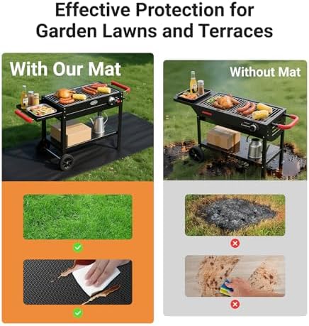 Under Grill Mats for Outdoor Grill, Thickened Double-Sided Fireproof Grill Pad for Fire Pit, Non-Slip BBQ Mat, Oil-Proof Waterproof Indoor Fireplace Mat Fire Pit Mat for Decks and Patios Lawn - Image 5