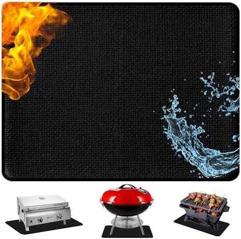 30 x 36 Inch Large Under Grill Mat, Dual-Sided Silicone Coated Heat Barrier, Water-Repellent & Oil-Resistant Floor Shield for Gas Grills, Fireplaces & Pizza Ovens by Unknown