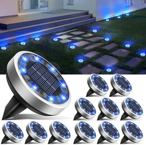 btfarm 16 Pack Solar Lights Outdoor Waterproof, 8 LED Solar Ground Lights by btfarmdecorativelighting