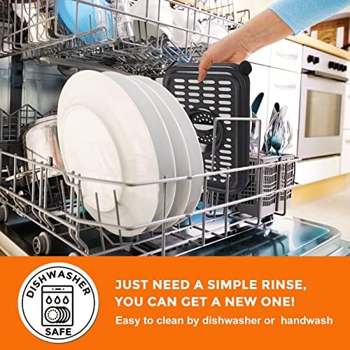 Air Fryer Replacement Parts for Ninja Foodi DualZone Air Fryers, 2 PCS Food Grade Air Fryer Accessories Grill Pan Plate Crisper Plate Rack Tray for Ninja DZ090 DZ201 DZ100 Air Fryer, Dishwasher Safe - Image 6