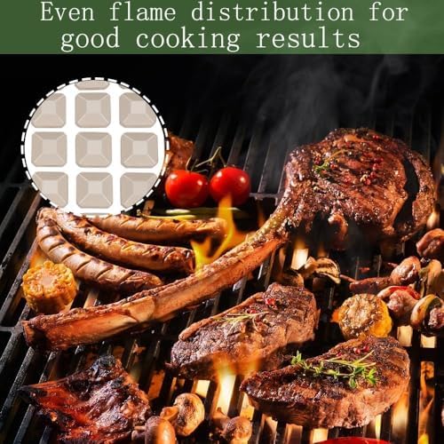 Leship Ceramic Briquettes Replace for Lynx L27 L30 L36 L42 L54 and Other Gas Grills, Gas Grill Briquettes Replacement for Lava Rocks, 2" x 2", 70-Pcs - Image 5