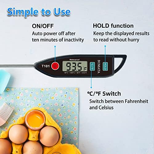 BOMATA Digital Water Thermometer for Liquid, Meat, Cooking, IPX7 Waterproof - Image 5